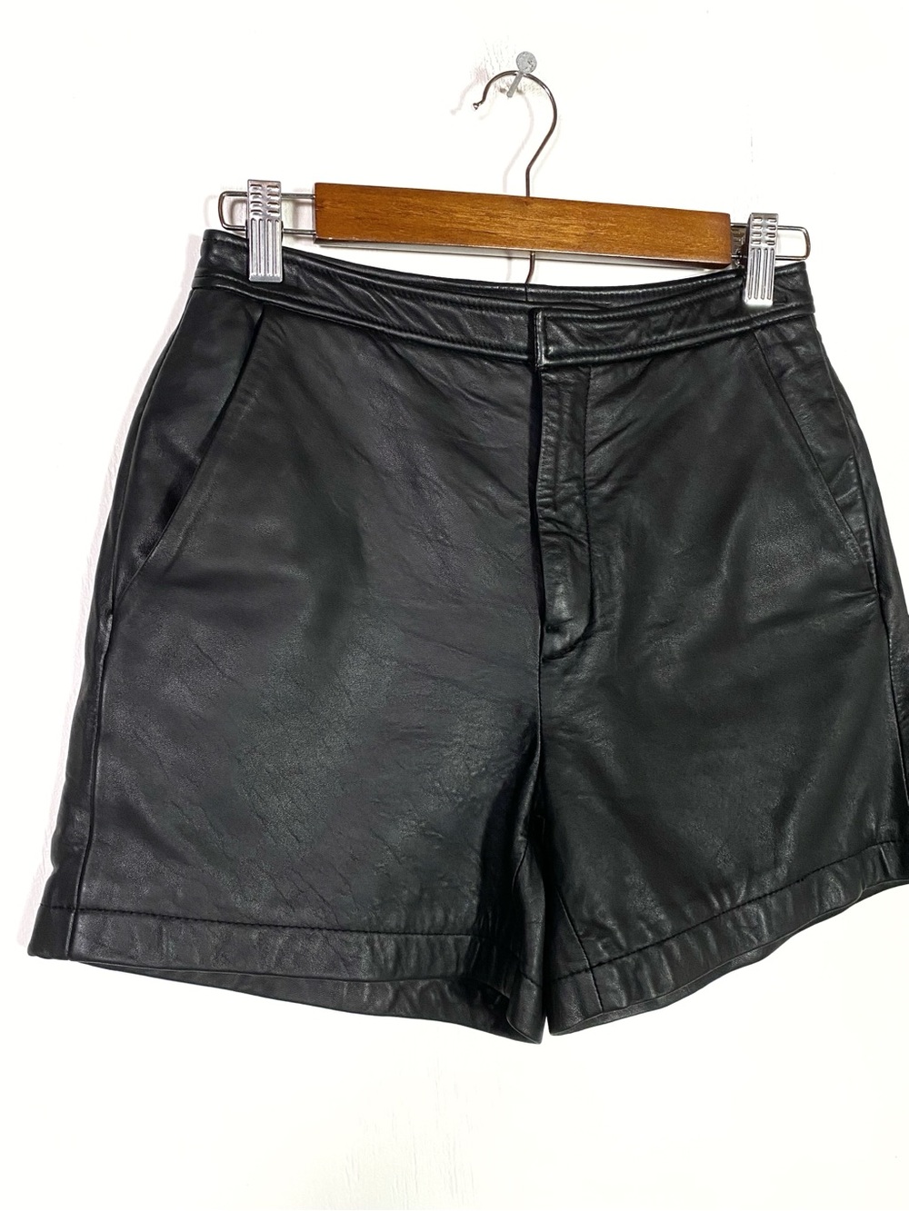 BLK DNM Leather Shorts - Picture 2 of 6
